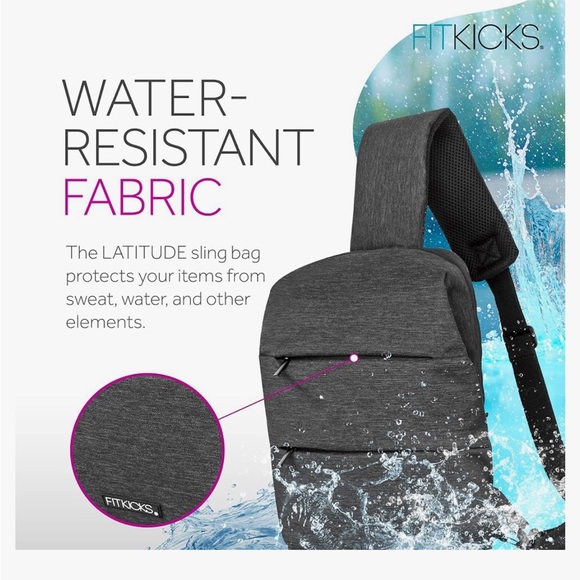 NEW FITKICKS Latitude Active Lifestyle Sling Bag Backpack - Black Color - Picture 4 of 12